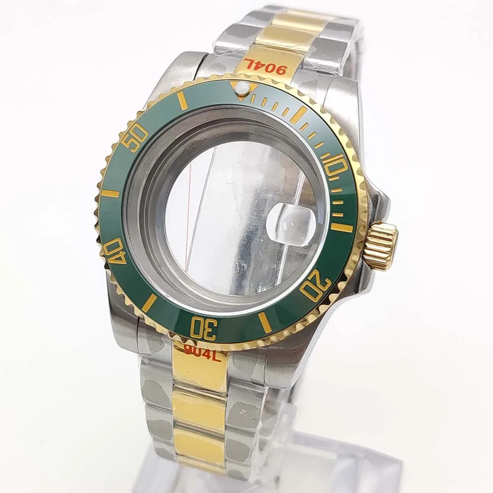 Men's Gold Sandwich Case Automatic Watch with Sapphire Glass, 40mm Water Resistant Design