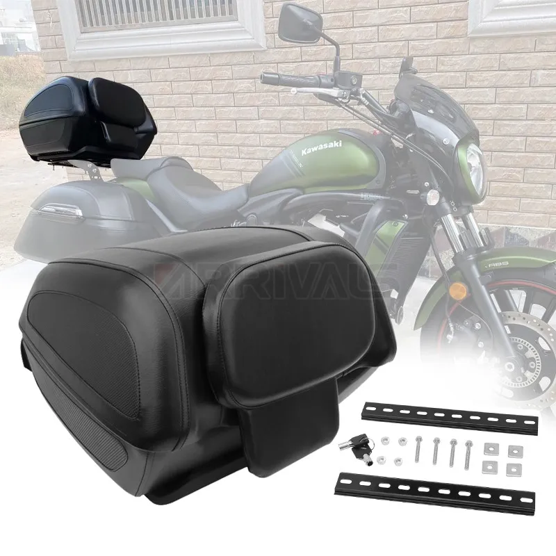 Storage Luggage Trunk with Soft Backrest Motorcycle Scooter Top Box Storage Carrier Case RSTJ-Wjf Universal Motorcycle Tour Tail Box 