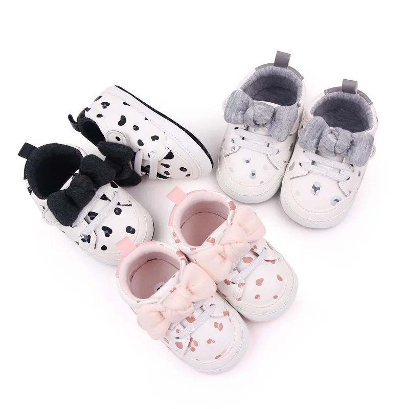 Baby Girl Shoes Lovely Print Casual Bow Soft Sole Newborn Princess Walking Toddler Shoe