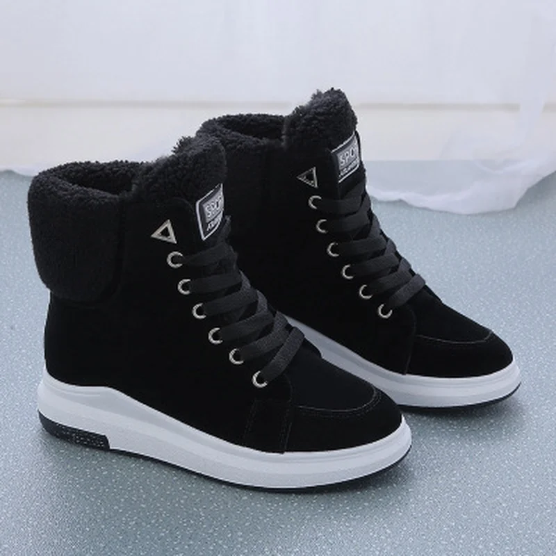 Women Shoes Fashion Botas Mujer Winter Warm Ankle Short Boots Female Footwear Lace Up Flat Platform Casual Ladies Shoes New