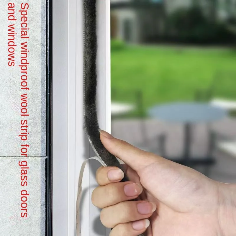 Sealing Strip Tape 3Meters Brush Strip Self Adhesive Door Window Sealing Strip Home Door Window Sound Insulation Seal Film