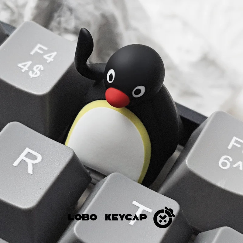Kawaii Penguin Resin Keycap - Cute Personalized Keyboard Accessory and Gift