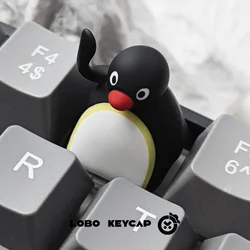 Kawaii Penguin Resin Keycap - Cute Personalized Keyboard Accessory and Gift (Wave)