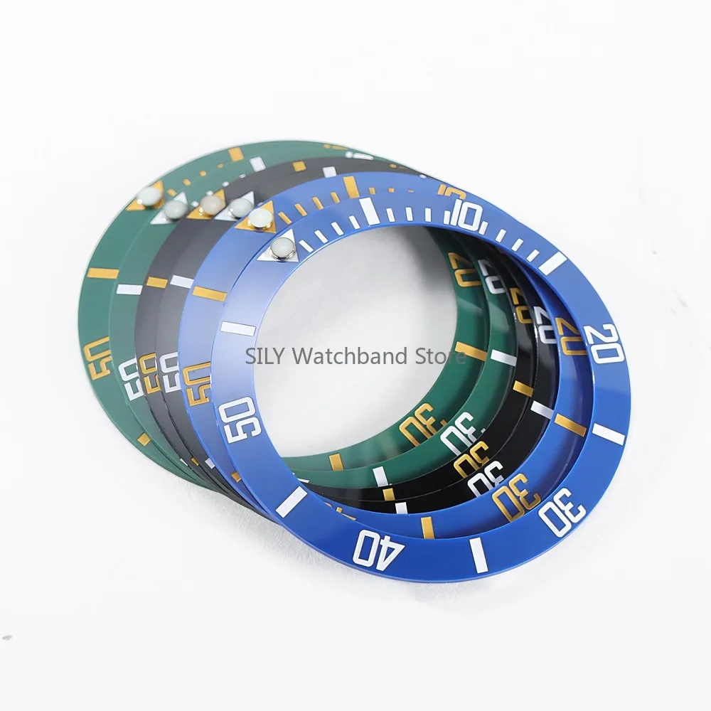 38 mm Keramiklegierung Uhrenlünette Einsatzring Hang passend für 40 mm automatisches mechanisches Gehäuse für NH35/34 GMT Taucheruhr Teil Zubehör – Detail 9