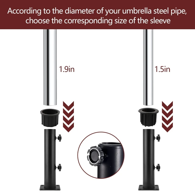 Esernyő Ülés Egyenes Rúd Műanyag Alkatrészek M8 40 Mm Csavarok 48 38 Átmérőjű Cső Száj Fedele Kültéri Nap Alap Tartozékok 667A - Image 4