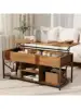 47.2 inches Lift Top Coffee Table for Living Room Rectangular Wooden Coffee Table with Large Hidden Storage and 4 Open C 1