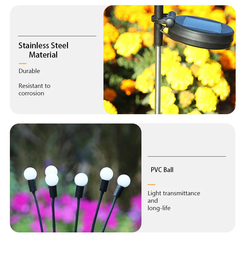 Solar LED Firefly Lights IP65 Outdoor Waterproof Lights Landscape Firefly Lawn Garden Decoration 8PACK Solar Lights Garden Light Solar Decoration Light
