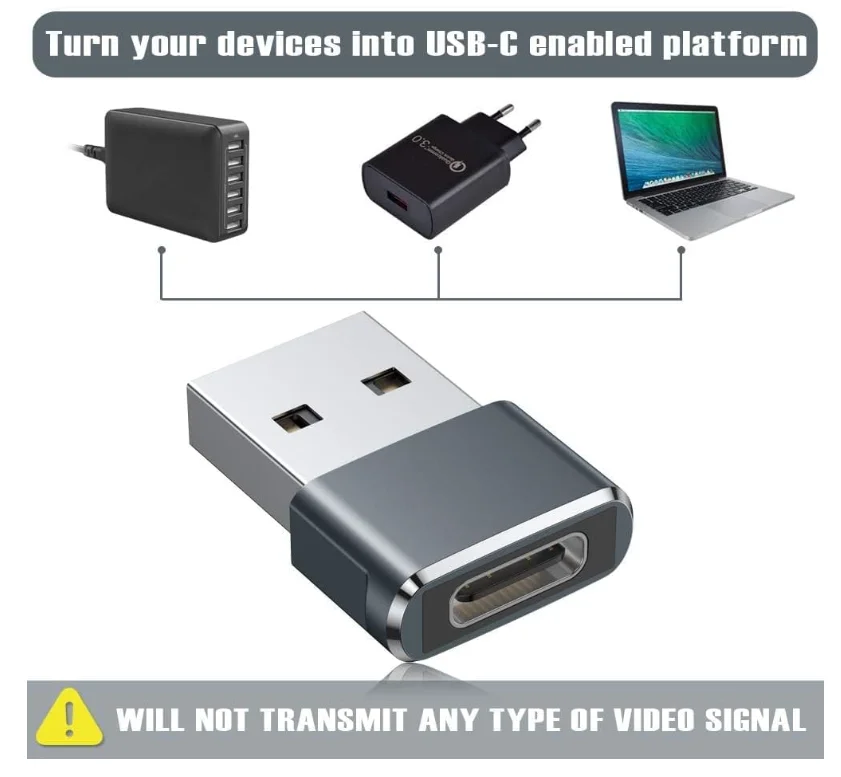 USB-USB C 어댑터, iPhone 16 16e 15 Pro Max 충전기 어댑터 3팩, USBC Female-USB A Male, Apple Wat용 Type C OTG 변환기