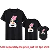 Disney Minnie Mouse Family Shirts Funny Mommy and Me Kids Tshirts Matching Baby Rompers Cotton Family Look Disney Trip Clothes 3