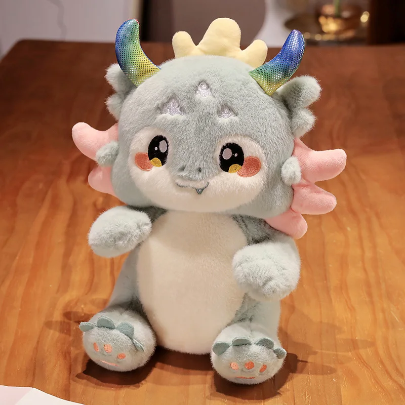 thumbnail image 1 of Cartoon Zodiac Mascot Dragon Plush Toys Soft Lucky Dragon Stuffed Animal Kawaii Plushie Doll Pillow Store Decor Gift, 1 of 5