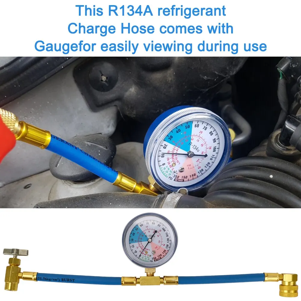 Refrigerant Charging Pipe R134a Refrigerante Open Valve Charging Pipe Freon R134a Air Conditioning Recharge Hose Car Air Conditioner Tools