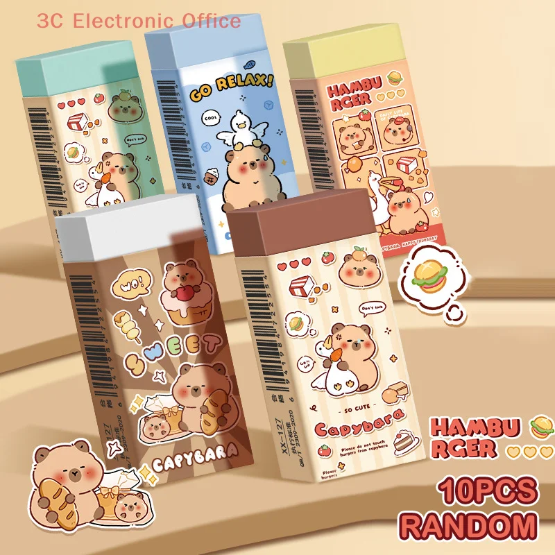 Pcs 매력적인 카피바라 디자인 지우개, 카와이 연필 지우개, 학생에게 완벽한 오래 지속되는 학교 용품