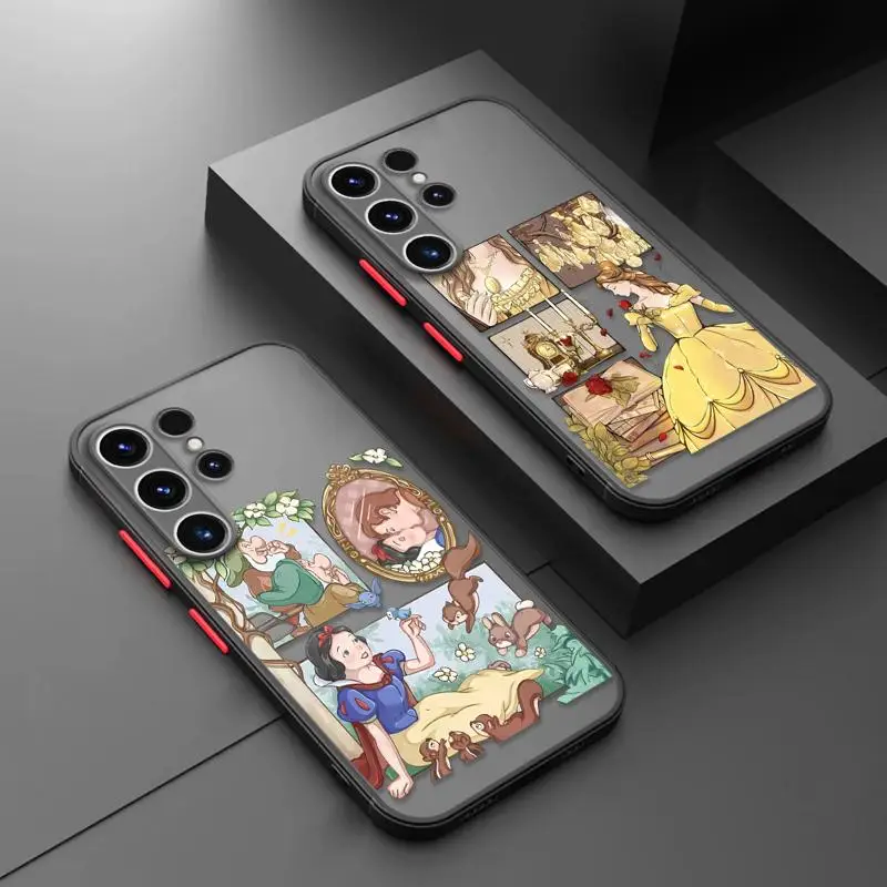 Custodia Per Telefono Opaca Princess Snow White Cenerentola Per Samsung Galaxy S24 S23 S22 S21 S20 Fe Ultra S10 S9 Plus Note 10Plus 20Ultra