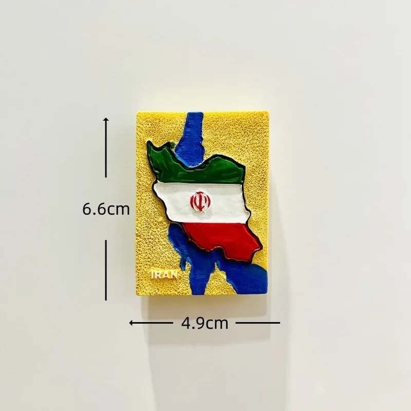 Magnete Frigorifero Iran 3D | Souvenir In Resina Fatta A Mano | Decorazione Casa E Cucina 5,2x7 Cm