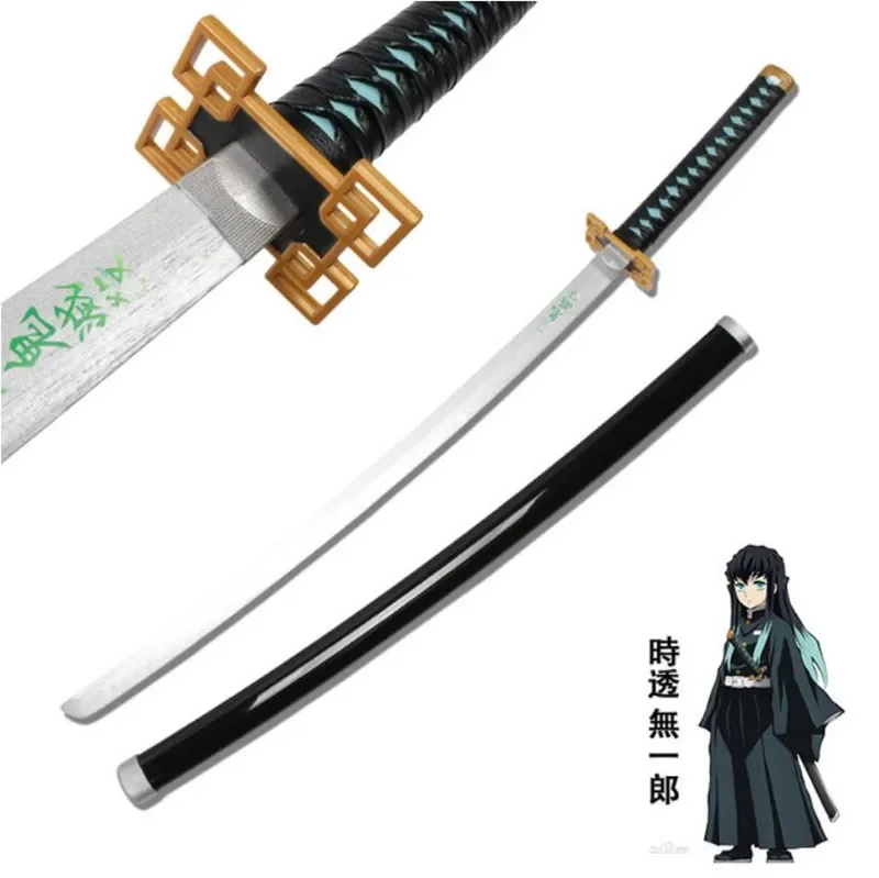 80cm Demon Slayer Sword Katana JaponesaTanjirou Anime Swords Weapon Model Ninja Kids Toys Cosplay Swords Prop Boy Gift Toy Sword