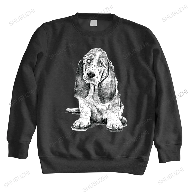 

men autumn sweatshirt black cotton hoody streetwear Men basset hound Humor Custom Male unisex long sleeve man hoodies euro size