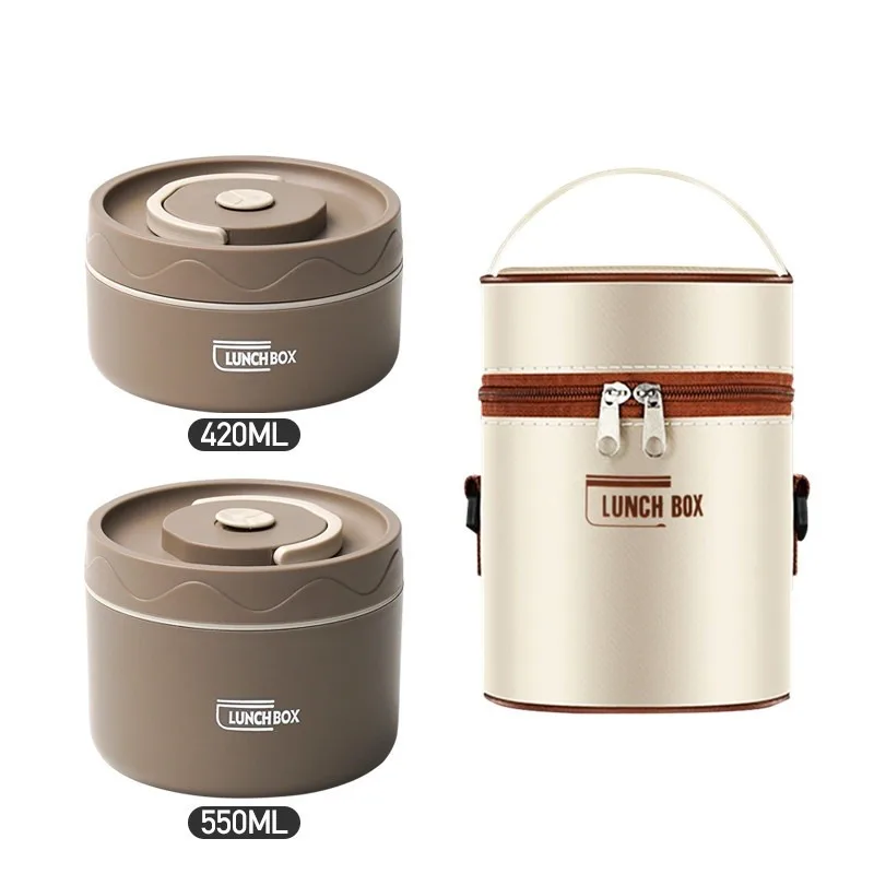 Microwavable Portable Insulated Food Container Lunch Box Stainless Steel Bento Box Insulated Leakproof Thermal Lunch Bag Set lunch box