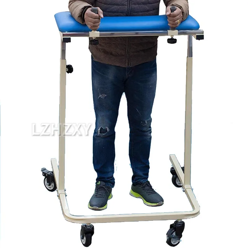 

Elderly Folding Walker Thickened Crossbar Silver Blue Portable Folding Walker Stainless Steel Height Adjustment for Daily Use