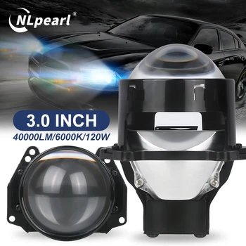 NLpear 2PCS 3 Inch Bi LED Projector Headlights Lenses for Hella LED Lights Projector 120W 40000LM Diode Headlamp Car Accessories 1