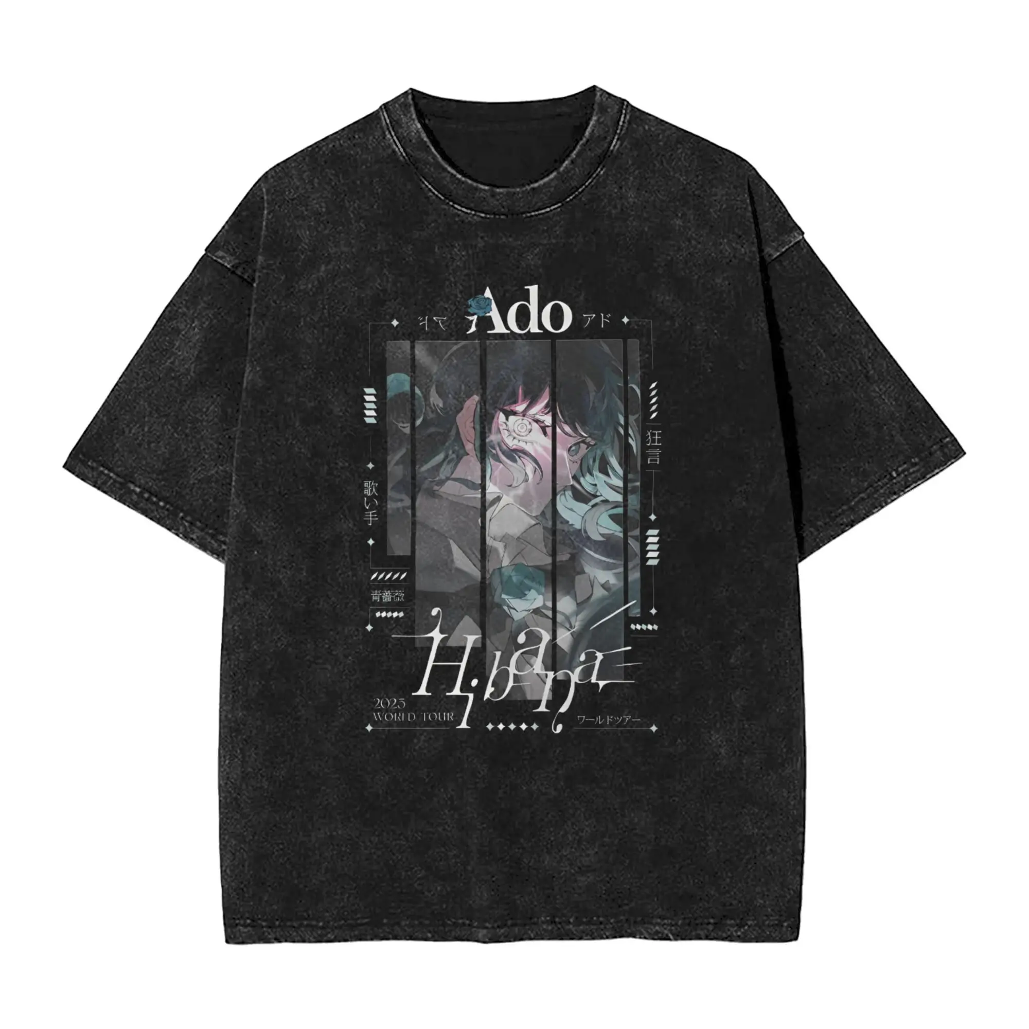 Ado WORLD TOUR 2025 Hibana Merch Washed T Shirts Men Women