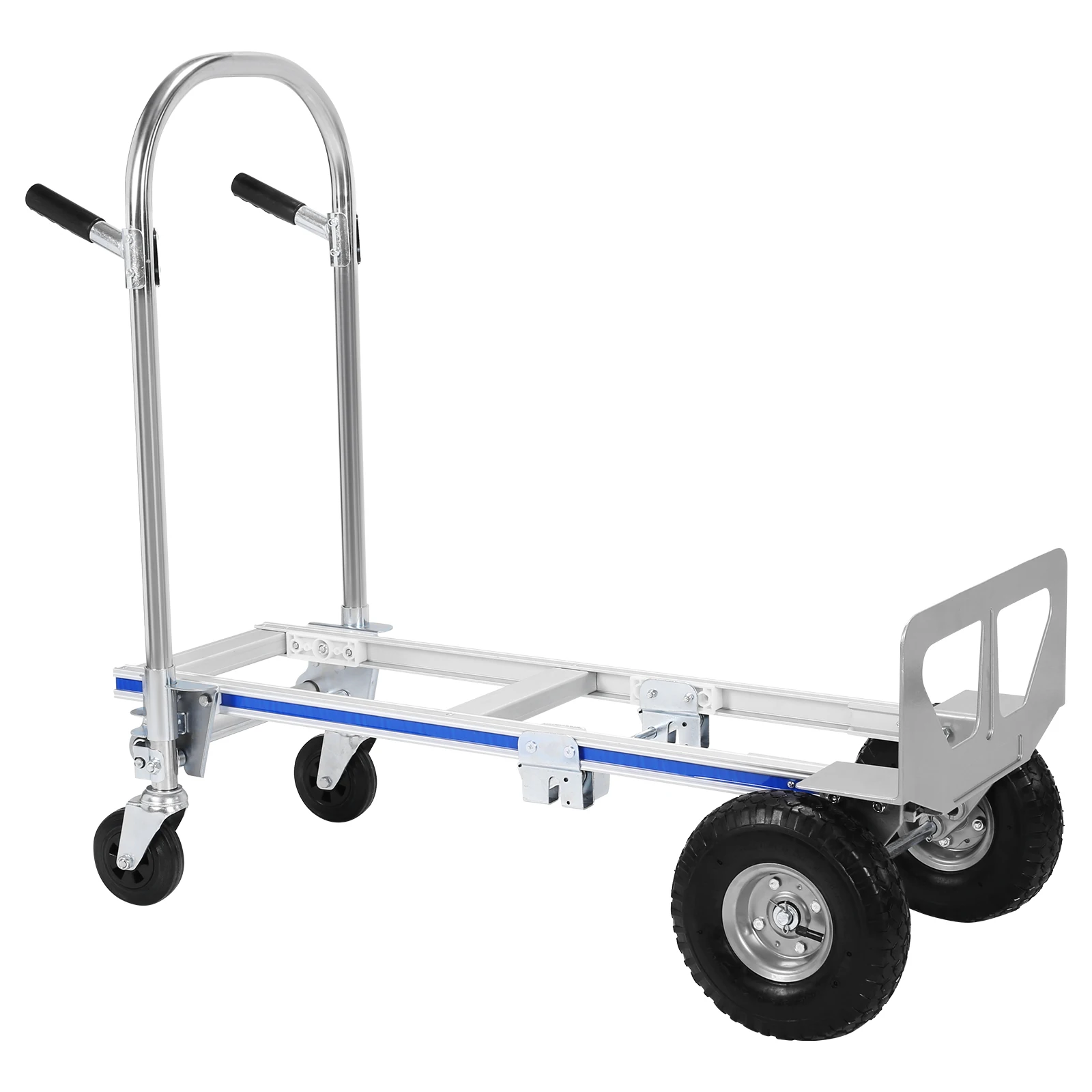 2-in-1 Aluminum 800LBS Capacit Convertible Dolly W/Wheels Portable Dolly Cart Heavy Duty Folding Dolly Cart for Moving Transport