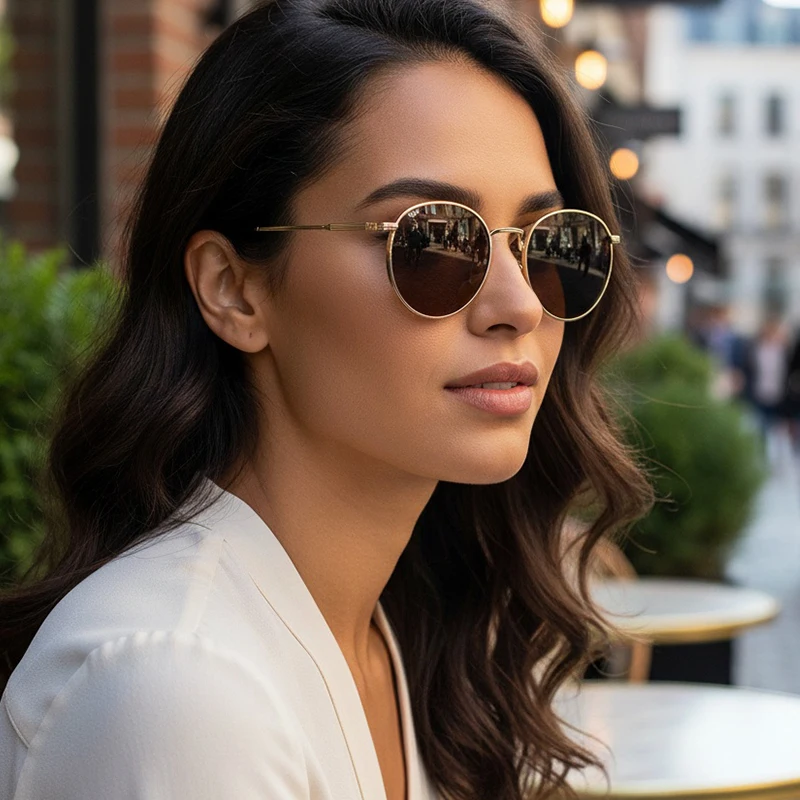 Neue trendige Sonnenbrille mit ovalem Rahmen im Retro-Hongkong-Stil, UV-Schutz, hochwertig und stilvoll 3220