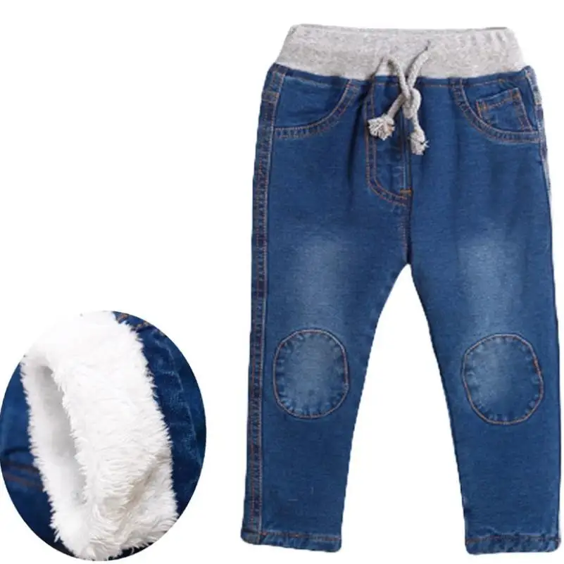 2023 High Quality Thick Warm Winter Jean Thicken Winter Warm Cashmere Jeans Boys  Kids Trousers Children Pants 1-6Y