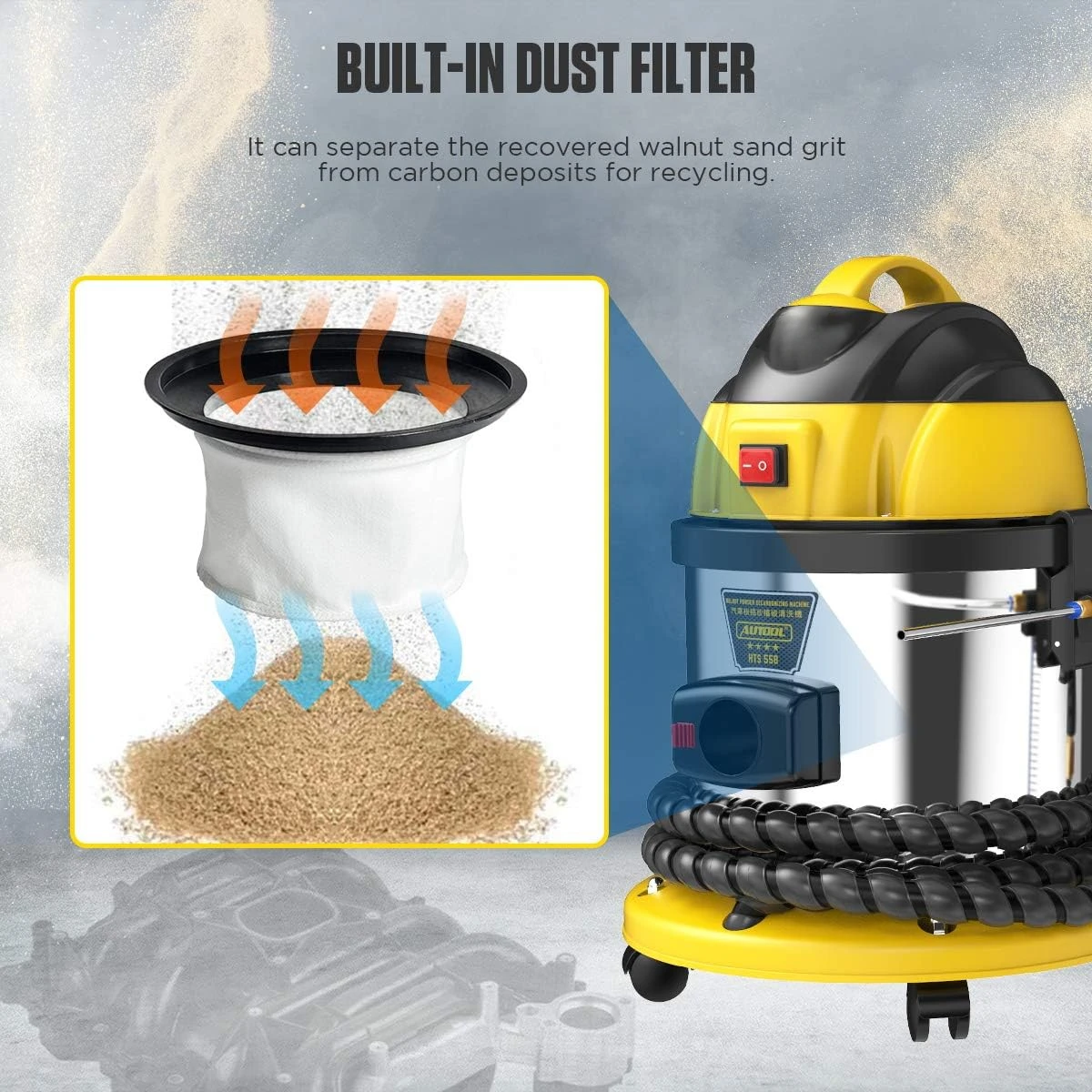 Walnut Blaster, Engine Intake Valve Cleaner Machine, Automotive Engine Carbon Remover,Walnut Sand for Carbon Deposition Cleaning