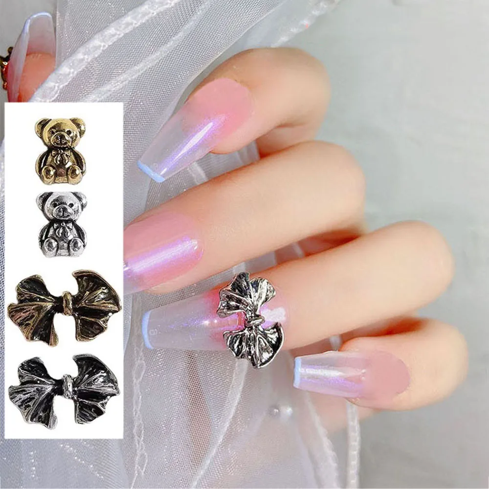 

red 10Pcs Metal Three-dimensional Diamonds Bow Charms Accessories 3D Nail art rhinestones DIY Nail Art Decorations Nail Jewelry