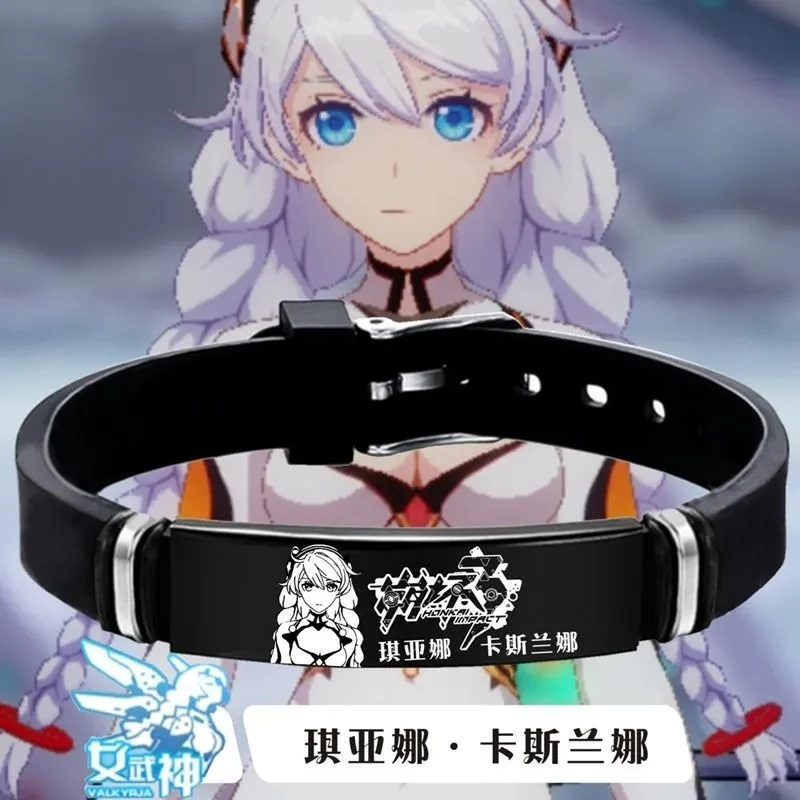 Anime Bracelet Honkai Impact 3 Kallen Kaslana Seele Vollerei 22 Styles Cosplay Prop Silicone Titanium Bangle Jewelry Gifts 4