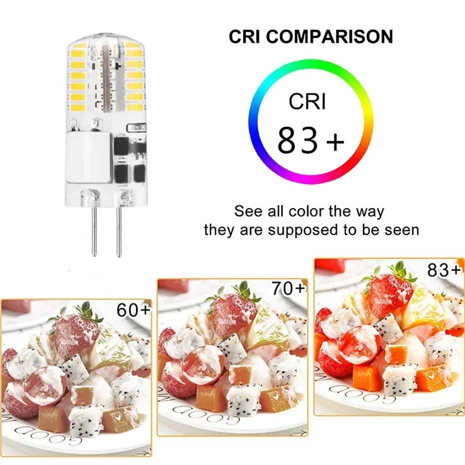 10 Pack G4 LED Bulb 12V AC/DC G4 LED Lamp JC Bi-Pin Base 3W Bulb Equivalent 20W-30W T3 Halogen Led Light No Flicker