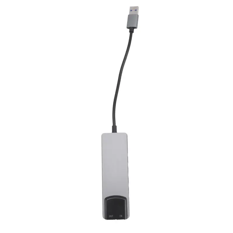 2X 6-In-1 컴퓨터 사운드 카드 5.1 USB 외부 사운드 카드 노트북용 다기능 오디오 변환기 알루미늄-ABIU