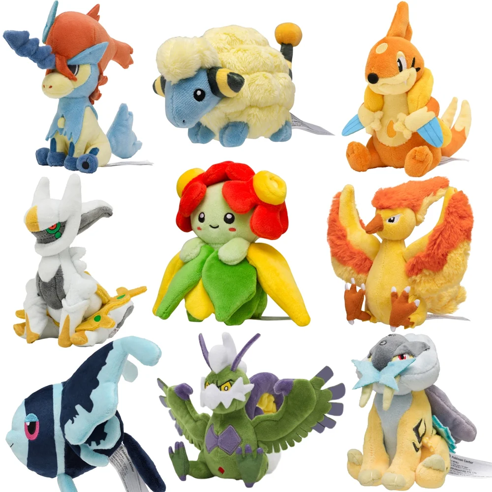 

Fit Genuine Pokemon Series Dolls Plush Toy Bellossom Mareep Raikou Moltres Kabuto Muk Arceus Stuffed Doll Anime Pocket Monster