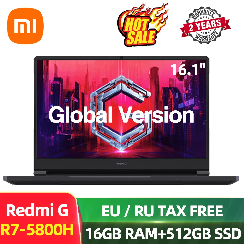 Игровой ноутбук Xiaomi Redmi G игровой RTX3060 AMD Ryzen R7-5800H 144 Гц 16 1 дюймов Windows 10 Pro