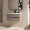 36" Wall Mounted Bathroom Vanity with Sink Combo Set, Floating Bathroom Storage Cabinet w/Bevelled Invisible Handles,Cement Grey 2