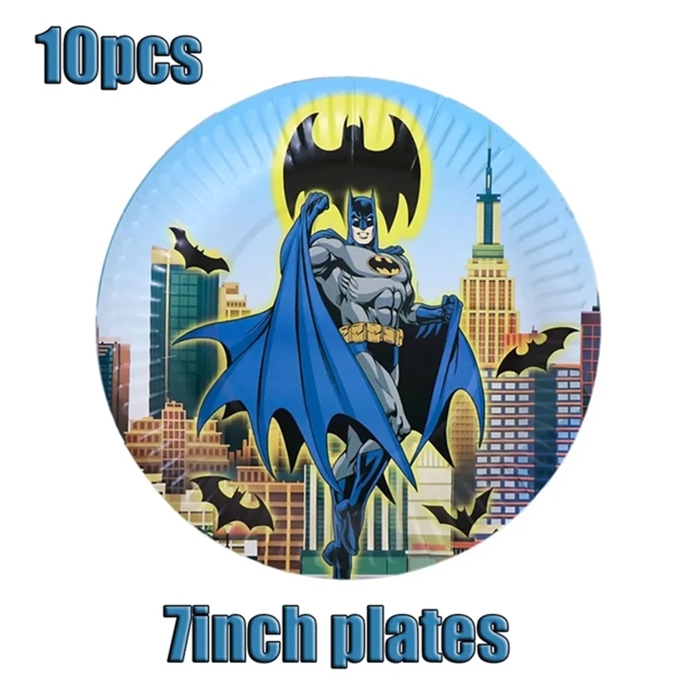 Bat Man Birthday Party Decor Superhero Disposable Tableware Cup Plate Napkin Tablecloth Set Boy Birthday kid Baby Bath Supplies