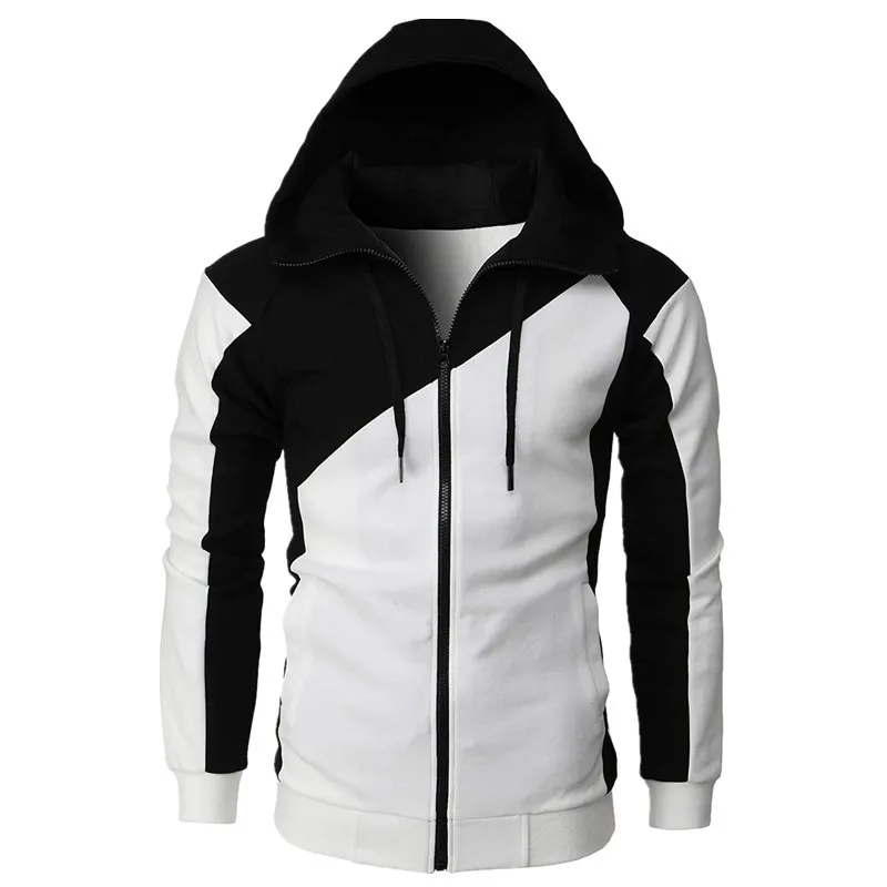 Men Hoodies Fashion Men Zippered Pocket Drawstring Sport Hoodies Sweatshirt Jacket Top Boy Sweatshirt