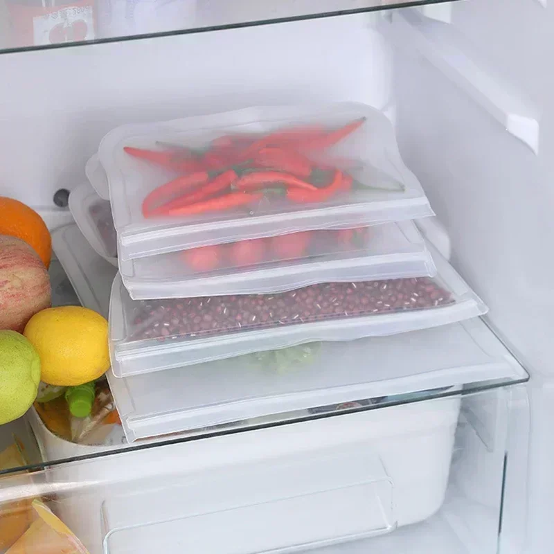 Fresh Keeping Bags Plastic Food Storage Bags Food Storage Bags Plastic Zip Lock Bags Plastic Packaging Bags Reusable Food Storage Bag Refrigerator Food Freezer Bag Leakproof Container Fruit Veggie Snack PE Contain