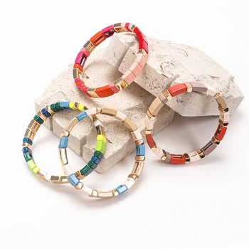 Luxury Women Girl Fashion Enamel Bangle Solid Color Bracelet Jewelry Gift Boho Jewelry Hand Accessory 2