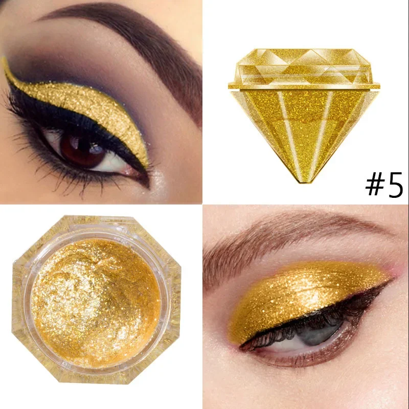 6 Colors Diamond Liquid Eye Shadow Glitter Eyeshadow Pallete Waterproof Long Lasting Pearlescent Metallic Pigments Eyeshadow eye shadow eye shadow plate