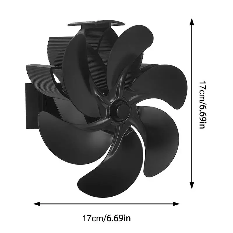 6 Blade Heat Powered Mini Stove Fan Quiet Fan Log Wood Burner Eco-Friendly fan Fireplace Home Winter Warm Heat Distribution