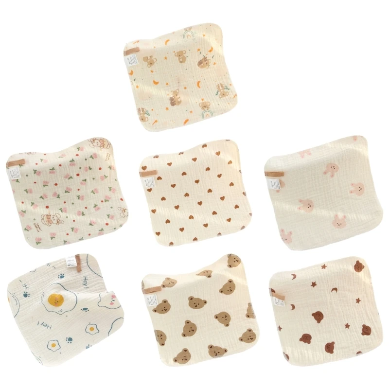 

Хлопковые детские нагрудники с милым принтом, мочалка, впитывающая ткань для чистки лица, подвесная для младенцев, пускающая час