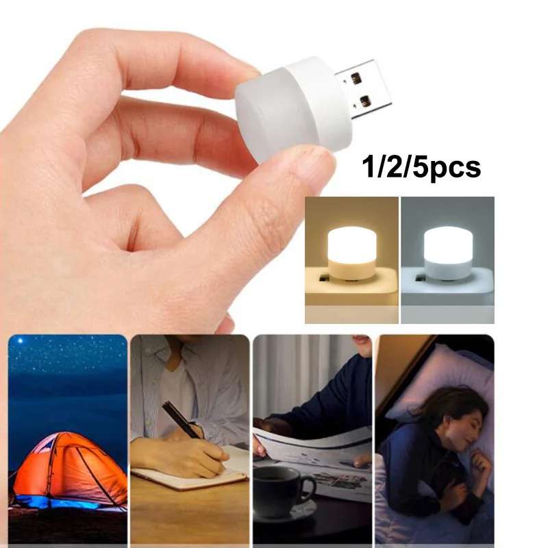 Biała ciepła mała książka lampy do czytania LED USB 5v