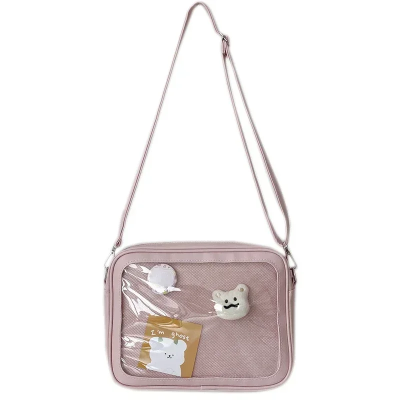 Elegant Women's Sweet Lolita Crossbody Bag - Cute Japanese-Style with Transparent Pocket