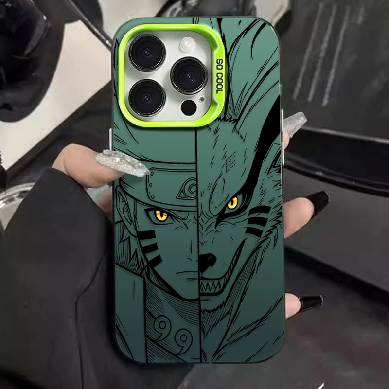 Naruto Kurama & Sasuke Susanoo Split Face Phone Case Cover