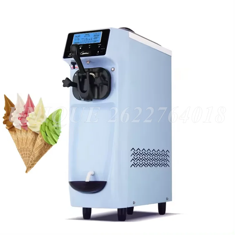 

16L/H Noiseless Sundae Ice Cream Maker Commercial Single Head Soft Ice Cream Machine Small Desktop Making Machine