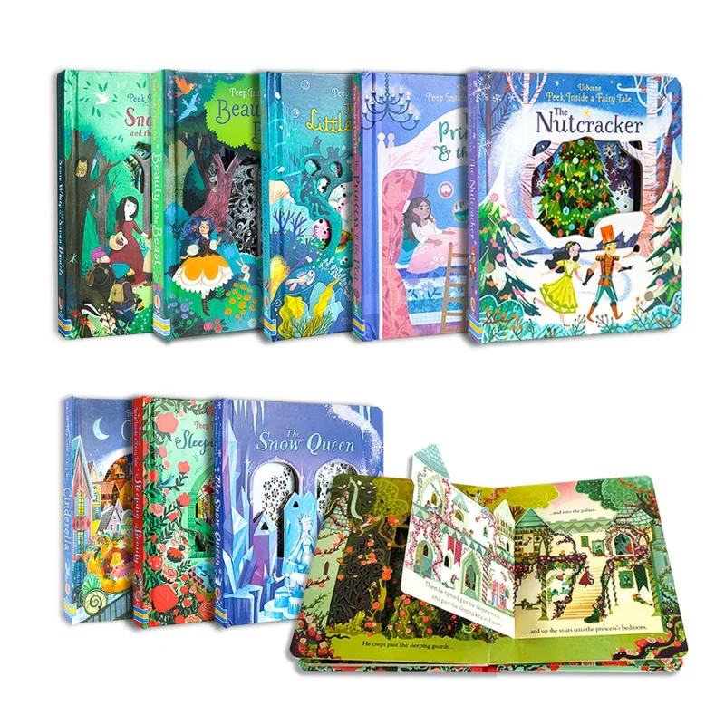 

custom Recyclable Paper Peep Slide Books Children Board Book Printing Early Baby Toys Children Lift The Flap Books