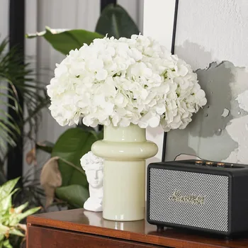 204PCS Hydrangea Artificial Flowers Heads with Stems