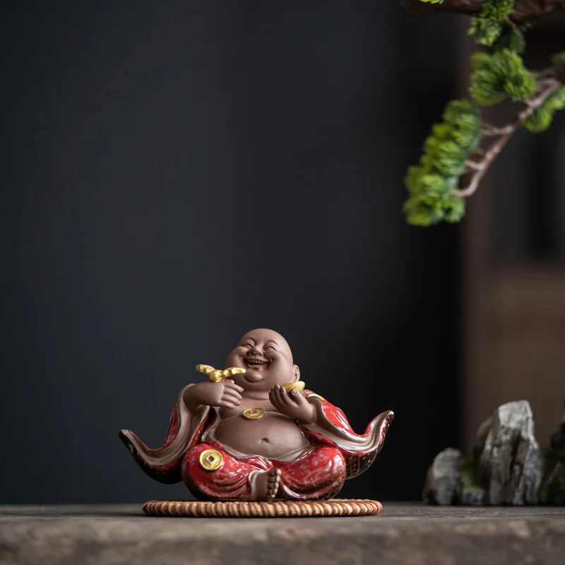 New Chinese Style Ceramics to attract wealth, Maitreya Buddha, Home Furnishings, Car and Bookcases Decorations