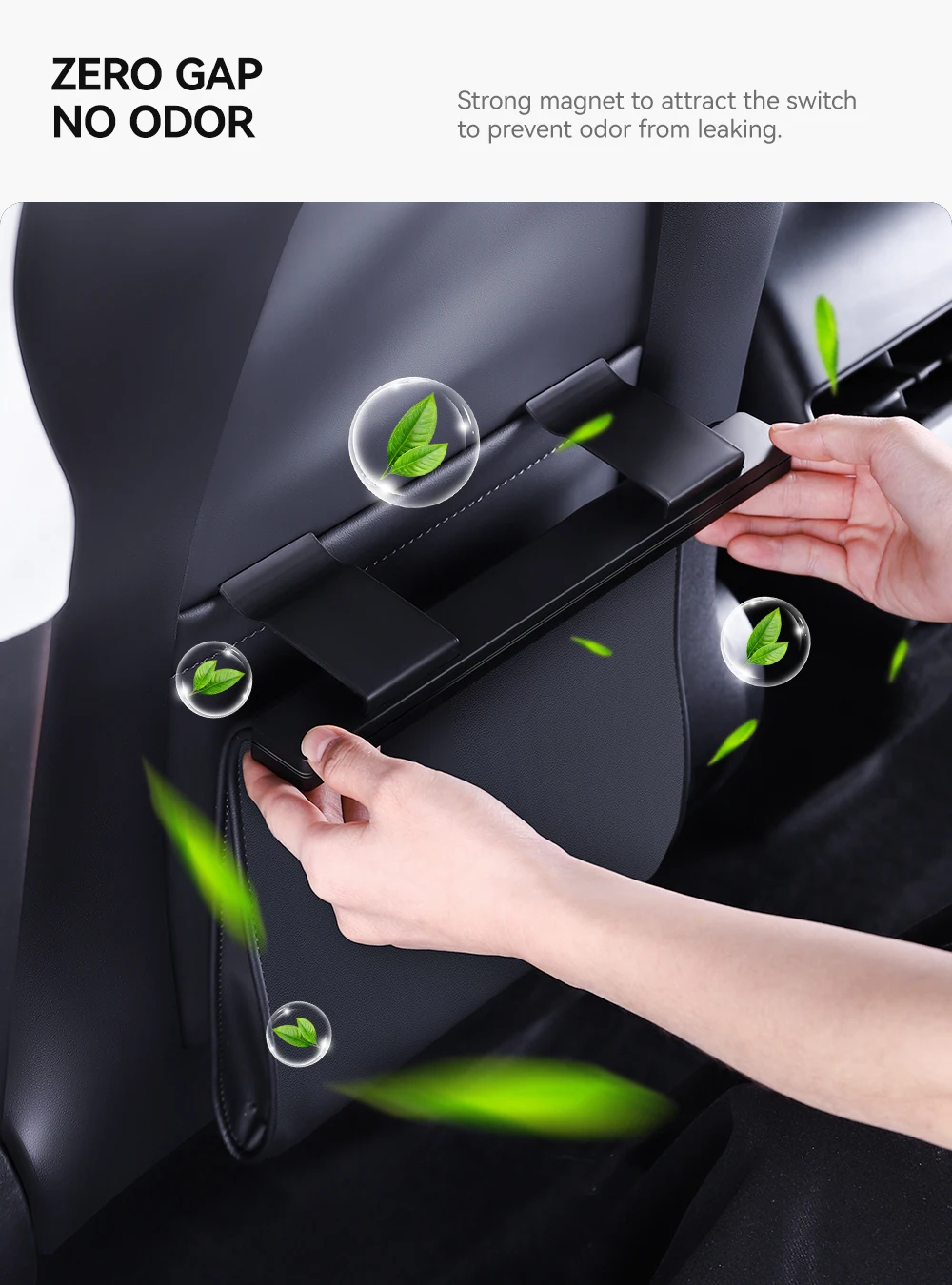 YZ For Tesla Model 3 Y Juniper Car Garbage Bag Waterproof Magnetic Adsorption Trash Can Back Seat Hanging PU Leather Storage Box